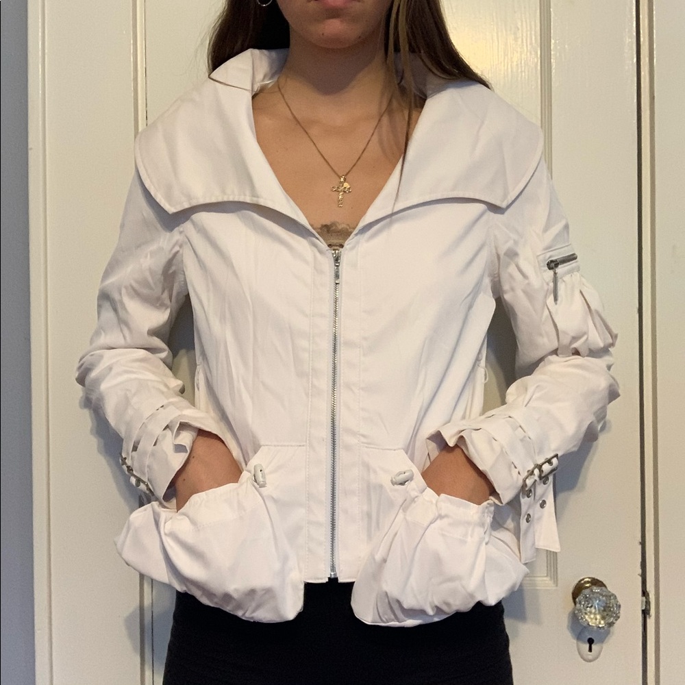 Bebe White Utility Jacket
